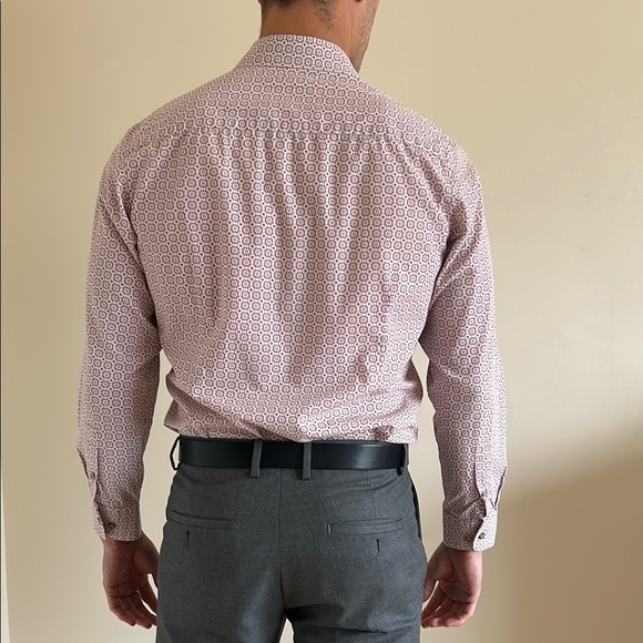 Bar III Men's Spanish Tile Slim Fit Dress Shirt – Size M  15-15.5” - Picture 3 of 8